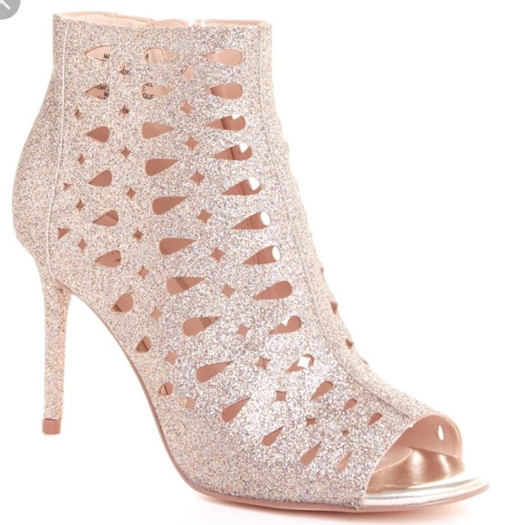 gold sparkle booties